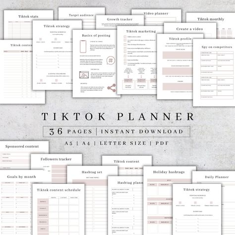 Digital Tiktok Planner | Tiktok Marketing Trends Plan | Social Media Tracker | Business Planner | Tiktok Tracker Printable | Content Planner monthlyplanner #horizontalplanner. Tiktok Planner, Business Daily Planner, Business Planner Printables, Goal Planner Free, House Management, Online Business Planner, Social Media Tracker, Tiktok Marketing, Productive Life