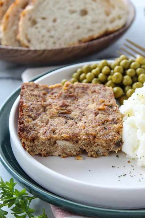 Vegetarian Holiday Loaf - Baking You Happier Vegetarian Chicken Noodle Soup, Holiday Loaf, Vegetarian Loaf, White Bean Chili Vegetarian, Vegetarian Pot Pie, Nut Loaf, Potato Corn Chowder, Thanksgiving Potluck, Vegan Entrees