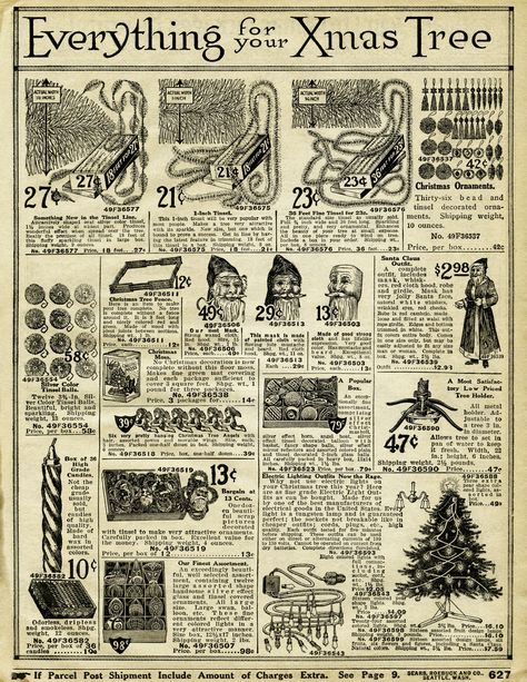 vintage christmas printable, old catalogue page, antique holiday decorating image, old fashioned christmas decoration, 1916 sears xmas Vintage Christmas Decorating, Old Fashioned Christmas Decorations, Japan Toys, Glitter Reindeer, Etiquette Vintage, Christmas Frame, Christmas Ephemera, Old Design, Vintage Christmas Images