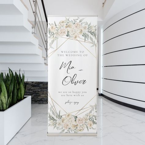 Modern Floral Wedding, Retractable Banner, Modern Floral, Wedding Welcome, Floral Wedding, Created By, Stars, Floral, Quick Saves