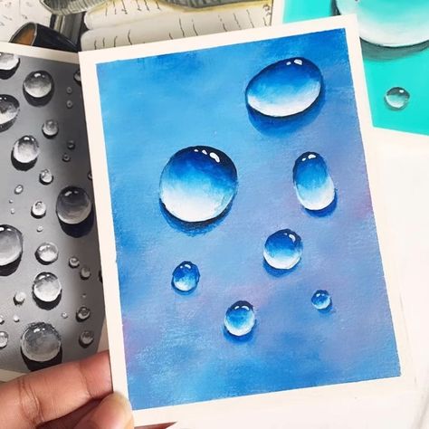 How to Paint Raindrops Acrylic Painting Tutorial | art, tutorial | How to Paint Raindrops Acrylic Painting Tutorial Full tutorial: debasreedeyart.com/rainy-landscapes Hey, my fellow art enthusiasts! 🎨 Have you ever... | By Debasree Dey Art Paint Raindrops, Painting Raindrops, Circular Canvas, Painting Stuff, Sunrise Art, Rain Art, Art 2024, Colour Pencil, Watercolor Ideas