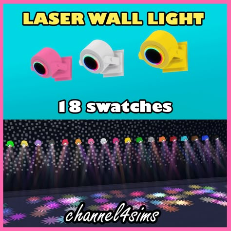 TS4: Laser Wall Light | channel4sims on Patreon Sims 4 Laser Light Cc, Sims 4 Club Decor Cc, Sims 4 Stage Cc, Led Light Sims 4 Cc, Sims 4 Disco Cc, Sims 4 Cc Led Lights Patreon, Club Cc Sims 4, Sims 4 Cc Strip Club Furniture, Sims 4 Rave Cc