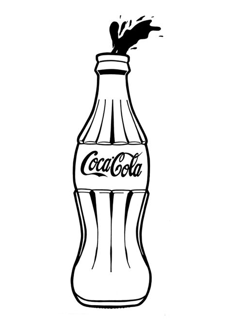 Drawing Bottle, Glass Coke Bottles, People Drawings, Dibujo Simple, Bottle Drawing, Bottle Tattoo, Coca Cola Bottles, Vintage Coke, Cola Bottle