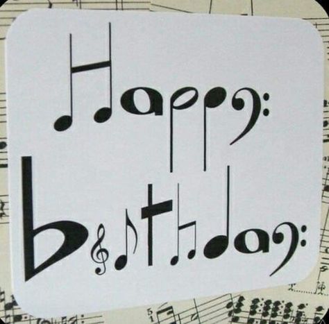 Musical Font, Happy Birthday Music Notes, Handlettering Happy Birthday, Teacher Birthday Card, Music Notes Drawing, Happy Birthday Writing, Happy Birthday Music, Happy Birthday Cards Diy, Music Lessons For Kids