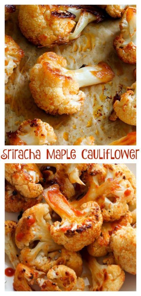 Maple Sriracha Roasted Cauliflower #roastedcauliflower #cauliflower #spicy #sriracha Maple Sriracha, Baker By Nature, Radish Recipes, Yummy Pasta Recipes, Tasty Pasta, Cauliflower Recipes, Roasted Cauliflower, Veggie Dishes, Easy Weeknight Meals