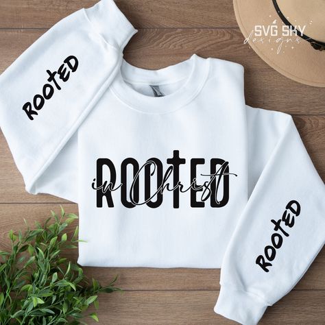 Christian Business Ideas, Rooted In Christ, Manager Table, Elevated Faith, Christian Clothing Brand, Jesus Clothes, Christian Shirts Designs, Copper Coin, Youth Room