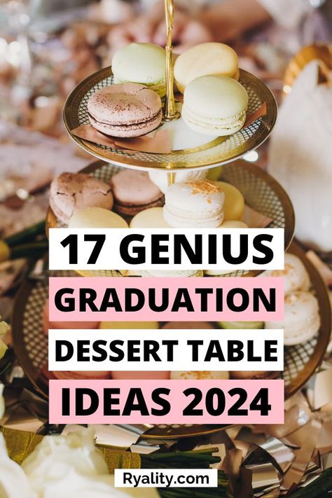 The BEST list of graduation dessert bar ideas. Used some of these ideas for my daughter's grad party and they were a HUGE hit Graduation Dessert Table Ideas, Graduation Party Food Table, Graduation Dessert Bar, Graduation Deserts, Dessert Table Graduation Party, Dessert Bar Party, Graduation Dessert Table, High School Graduation Cakes, Dessert Table Graduation