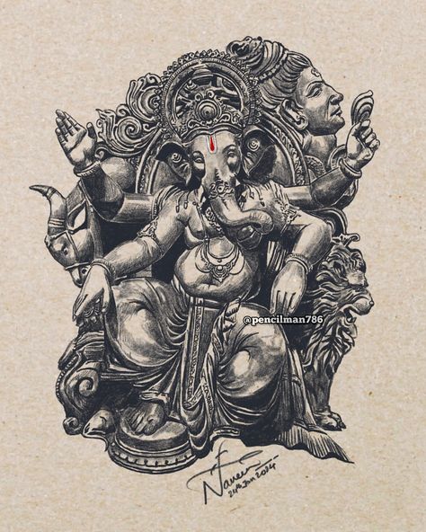 Ganesha Color Pencil Drawing, Ganesh Colour Pencil Drawing, Ganesha Pen Sketch, Ganesha Art With Color Pencil, Ganesh Utsav Drawing, Genius Movie, Ganesha Drawing, Happy Ganesh Chaturthi Images, Ganesh Chaturthi Images