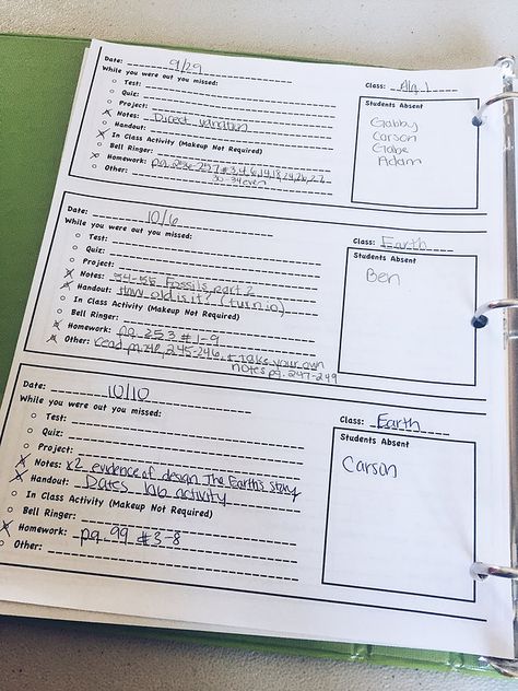 Teacher Talk: Absent Work Student Absent Work, Absent Work Organization High Schools, Student Absent Work Classroom Organization, Make Up Work For Absent Students, Absent Work Organization Elementary, Absent Student System, Missing Work Organization, Teacher Desk Organization Ideas, Slytherin Classroom