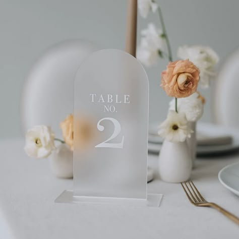 Frosted Acrylic Table Numbers, Acrylic Table Signs, Arch Table Numbers, Classic Romantic Style, Arch Table, Acrylic Table Numbers, White Wedding Decorations, Reception Backdrop, Engagement Dinner