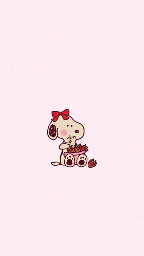 snoopy eating strawberries Pink Snoopy, Snoopy Heart, Snoopy Valentine's Day, Peanuts Wallpaper, Snoopy Valentine, Coquette Wallpaper, Snoopy Funny, Professional Wallpaper, Snoopy Wallpaper