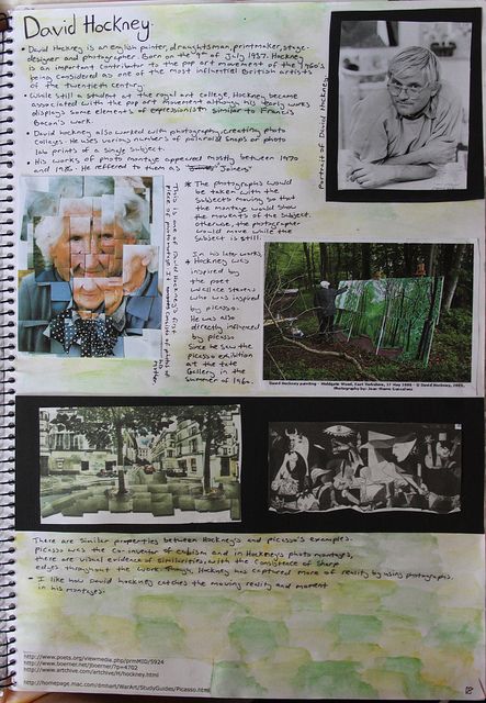 David Hockney Gcse Sketchbook, Artist Analysis, Student Sketchbook, Sketchbook Presentation, Written Journal, Sketchbook Studies, Artist Research, Best Sketchbook, Sketchbook Idea