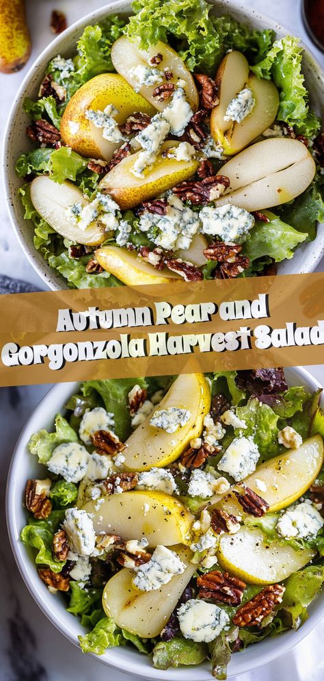 Delight in a symphony of fall flavors with this Autumn Pear and Gorgonzola Harvest Salad. 🥗🍂 Perfectly blending juicy pears, tangy gorgonzola, and the crunch of candied nuts, this salad is a feast for the senses and a celebration of the season's bounty. Ideal for festive gatherings or a cozy dinner at home, let it be your go-to recipe this autumn. Quick, easy, and utterly delicious! 🍐🧀 #Pearfection #FallFlavors #HarvestHues #SaladSeason Pear Gorgonzola Salad, Pear And Gorgonzola, Pear Gorgonzola, Salad Skewers, Gorgonzola Salad, Fall Salad, Harvest Salad, Comfort Casseroles, Birthday Dinner Party