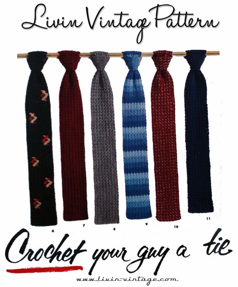 This month's free pattern is for the man in your life.  I really love this style of tie!  I am offering, for FREE, the pattern to mak... Crochet Mens Tie, Knitted Tie Pattern Free, Crochet Mens Tie Pattern Free, Crochet Necktie Pattern, Crochet Necktie Pattern Free, Crochet Neck Tie Free Pattern, Knit Tie Pattern, Crochet Tie Pattern Free, Knit Gifts For Men