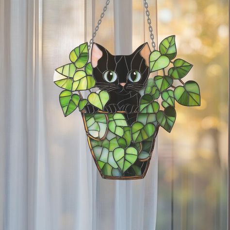 🐱✨ Sale Off 50% - Purr-fect Cat Suncatcher! ✨🐱 Brighten your space with this adorable stained glass cat suncatcher! Handcrafted with love, it’s the perfect gift for cat lovers or to add a touch of sunshine to your home. 🌞 🎉 50% OFF now on Etsy – don’t miss this limited-time deal! 🛒 Grab yours today and let the sunlight work its magic! Link in bio #CatSuncatcher #Sale50Off #HandmadeArt #HomeDecor #EtsySale #CatLovers #giftideas Stained Glass Templates, Stained Glass Cat, Cat Suncatcher, Stained Glass Heart, Glass Painting Patterns, Stained Glass Studio, Glass Painting Designs, Glass Cat, Stained Glass Decor