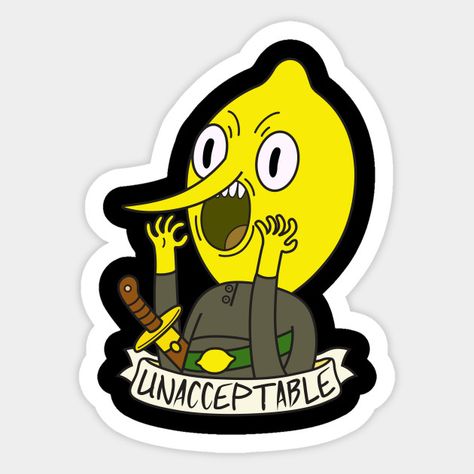 Lemongrab - Lemongrab - Sticker | TeePublic Lemongrab Tattoo, Adventure Time Fan Art, Adventure Time Merchandise, Michael Art, Anime Tattoos, Embroidery Ideas, Cricut Crafts, Adventure Time, Random Stuff