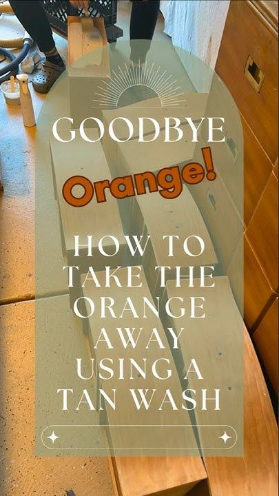 Staining Orange Wood, Taking Orange Out Of Wood, Paint Colors To Tone Down Orange Wood, Restaining Kitchen Cabinets, Tan Wash, Faux Wood Paint, Recycling Furniture, Painted Trim, Repainting Furniture