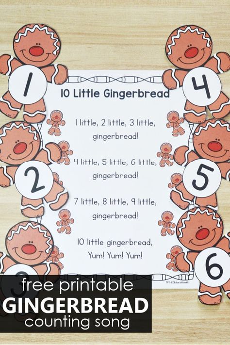 Gingerbread Man Song, Gingerbread Activities Preschool, Gingerbread Preschool, Gingerbread Man Preschool, Preschool Circle Time Songs, December Lesson Plans, Christmas Lesson Plan, Gingerbread Unit, December Lessons