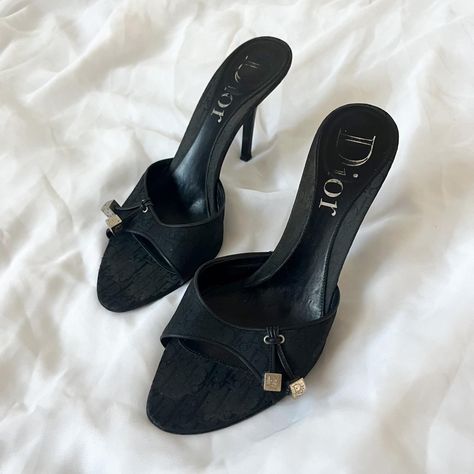 Vintage Manolo Blahnik Shoes, Vintage Designer Heels, Dior Kitten Heels, Vintage Dior Heels, Aesthetic Fairy Core, Fairy Lingerie, Vintage Kitten Heels, Manolo Blahnik Kitten Heels, Kitty Heels