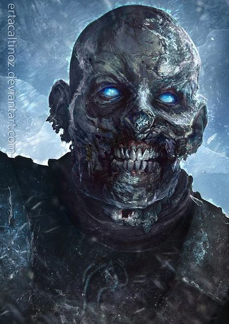 Ice Zombie, Winter Horror, Horror Concept, Zombie Tattoo, Zombie Tattoos, Icewind Dale, Zombie Monster, Fire Fans, World Of Ice And Fire