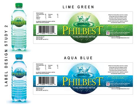 Philbest Pure Water Bottle Label Design on Behance Water Bottle Label Design, Corel Draw Design, Water Bottle Labels Template, Chalkboard Drawings, Jar Packaging, Bottle Design Packaging, Bottle Label Design, Water Logo, Water Bottle Label