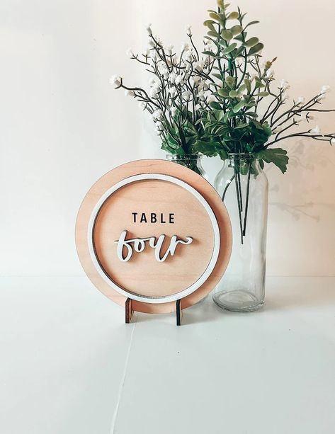 Round Table Numbers, Table Numbers Wood, Laser Cut Table Numbers, 3d Table, Table Signage, Cut Table, Tables Wedding, Wooden Table Numbers, Wedding Table Designs