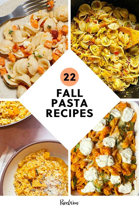 Fall Pasta Dinner Ideas, Best Fall Pasta Recipes, Fall Inspired Pasta Dishes, Pasta Recipes Fall, Fall Harvest Pasta, Fall Spaghetti Recipes, Filling Pasta Recipes, Fall Casaroles, Fall Recipes Pasta