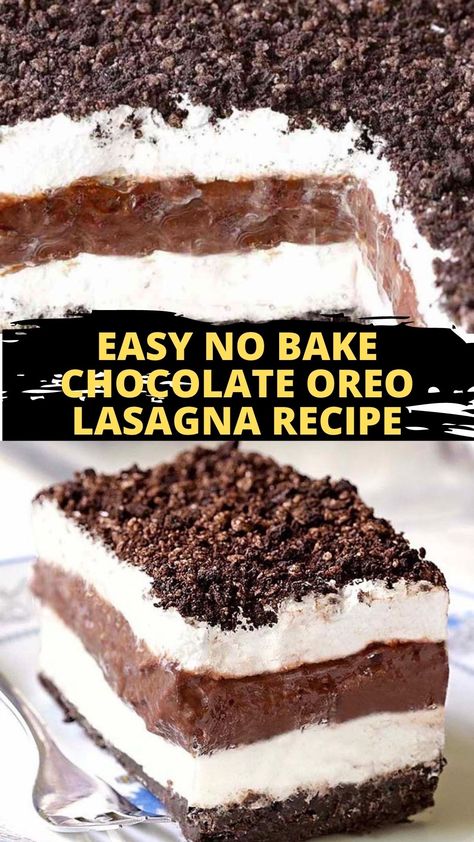 Easy No Bake Chocolate Oreo Lasagna Recipe - howtocook Oreo Lasagna Recipe, Oreo Lasagna, Lasagna Recipe With Ricotta, Chicken Parmesan Recipe Baked, Oven Baked Chicken Parmesan, Slow Cooker Teriyaki Chicken, Chocolate Lasagna, Easy Lasagna Recipe, Lasagna Ingredients