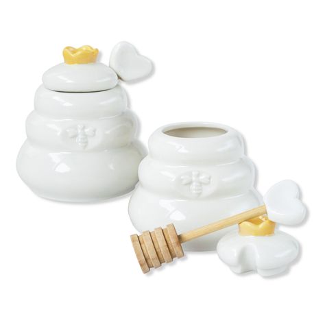 Kate Aspen® Bee Hive Ceramic Mini Honey Jar & Dipper Set, 2ct. Charcuterie Board Table, Charcuterie Party, White Chocolate Sauce, Board Table, Bee Baby Shower Theme, Coffee Tray, Table Party, Honey Dipper, Late Night Snacks