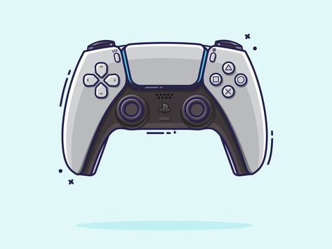 PS5 Dualsense Flat Illustration by Atharva Jumde Games Tattoo, Ipad Themes, Play Stations, Graphic Artist Designer, Playstation Controller, Gaming Tattoo, Strong Man, Game World, Dragon King