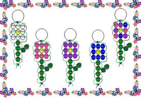 Pony Bead Flower Pattern, Flower Pony Bead Patterns, Flower Bead Keychain, Pony Bead Flower, Bead Pets, Bead Lizard, Pony Bead Animals, Bead Animals, Pony Bead Projects