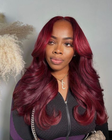 YOOWIGS Burgundy 99j Red Color Royal Film HD Lace 13x6 Lace Frontal Human Hair Wigs Bleached Knots LJ035 Curly Hair Sew In, Red Weave Hairstyles, Hair Tint, Human Hair Bundles, Burgundy Hair, Hair Quality, Bad Hair, Lace Frontal Wig, Hair Bundles