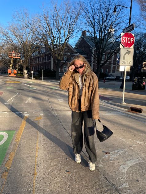 This is my favorite brown jacket, and the air maxes of course. A good winter outfit :) Carrhart Jacket Girl Outfit, Beige Carhartt Jacket Outfit, Brown Carhartt Jacket Outfit Women, Cargarte Jacket Outfit, Cathartic Jacket Outfit, Tan Carhartt Jacket Outfit, Beige Corduroy Jacket Outfit, Brown Carhartt Jacket Outfit, Carhartt Women Outfits Jackets