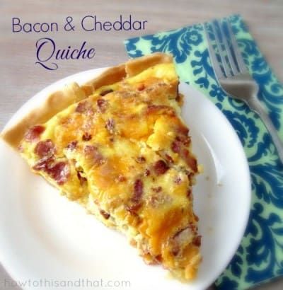 bacon cheddar quiche recipe Brunch Quiche Recipes, Breakfast Quiche Sausage, Basic Quiche Recipe, Healthy Breakfast Quiche, Breakfast Quiche Recipes Easy, Brunch Quiche, Cheddar Quiche, Beautiful Brunch, Easy Quiche