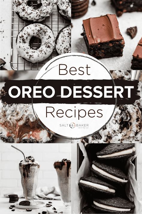 Homemade Oreo desserts are easy to make and so yummy! From Oreo milkshakes to homemade Oreo donuts and Oreo pie crusts to homemade Oreo cookies and Oreo ice cream, there is something here everyone will love! Oreo Crumb Recipes, Homemade Oreos Recipe, Oreo Truffle Brownies, Donuts Homemade, Black Cocoa Powder, Oreo Donuts, Cookies And Cream Milkshake, Homemade Oreo Cookies, Oreo Cake Pops