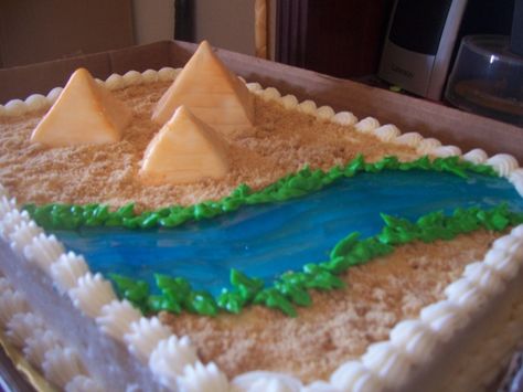 Another river ideas River Ideas, Egyptian Party, Mario Cake, Cake Models, Cake Central, Cooking Classes For Kids, Celebrate Good Times, Egyptian Pyramids, Food Projects