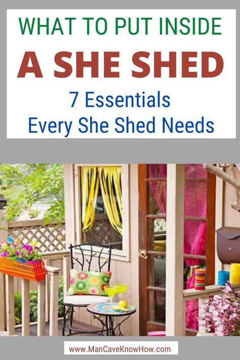 Inside She Sheds Interiors, She Shed Deck Ideas, She Shed Signs Ideas Diy, Inside She Shed Ideas Office, Shabby Chic She Shed Interior, Spooky She Shed, Inside A She Shed Decorating Ideas, Cheap She Shed Ideas Interior, Decorating A She Shed