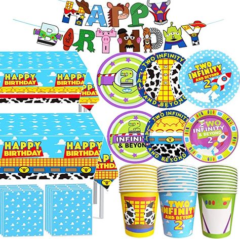 Cartoon Story, Toy Story Party Decorations, Boy Birthday Decorations, Birthday Plate, Toy Story Birthday Party, 1st Birthday Decorations, Girl 2nd Birthday, Cartoon Toys, Toy Story Birthday