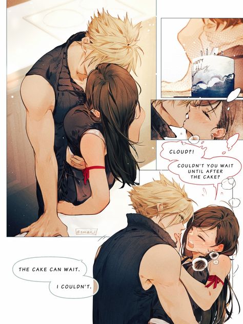 Tifa Ff7 Remake, Final Fantasy Vii Cloud, Romantic Comics, Cloud And Tifa, Final Fantasy Xii, Blue Lovk, Anime Cupples, Disney Art Drawings, Final Fantasy Art