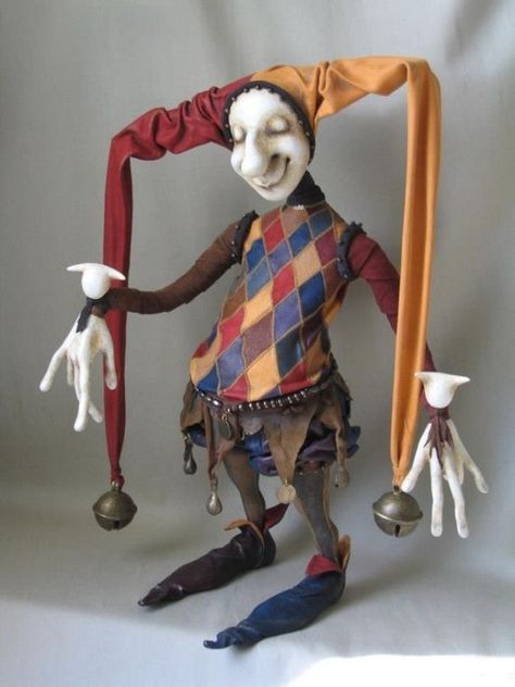 Pierrot Clown, Dark Circus, Court Jester, Send In The Clowns, Circus Art, Creepy Dolls, Sculpting Clay, Artist Doll, Soft Sculpture