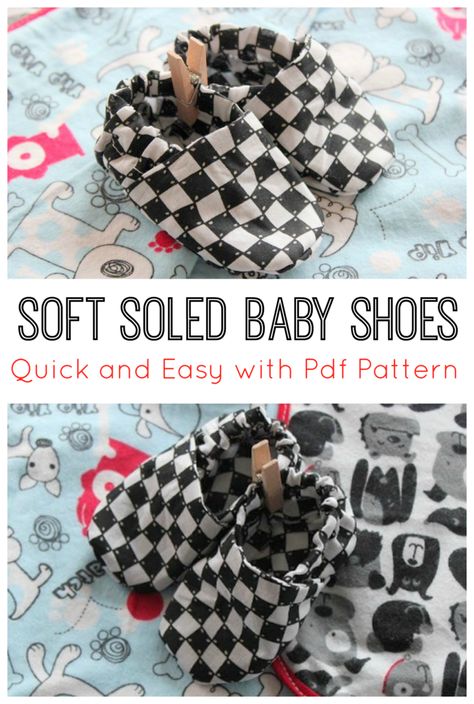 This darling baby shoes pattern takes just minutes to master. With step by step photos and a printable pdf pattern you'll find yourself making a pair to match every outfit! Soft Sole Baby Shoes Pattern, Baby Shoes Pattern Free, Baby Blanket Ideas, Baby Shoes Diy, Easy Baby Blanket, Diy Baby Shower Decorations, Sewing For Babies, Soft Sole Baby Shoes