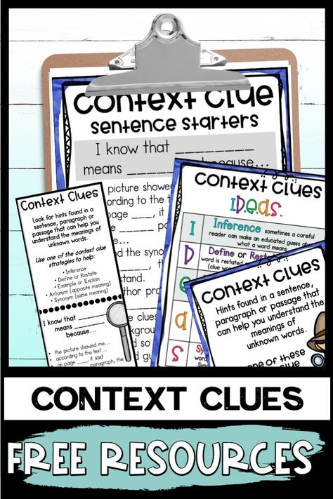 Context Clues Anchor Chart 2nd Grade, Context Clues 3rd Grade, Teaching Context Clues, Context Clues Anchor Chart, Tutoring Reading, December Lesson Plans, Context Clues Activities, Context Clues Worksheets, December Lessons