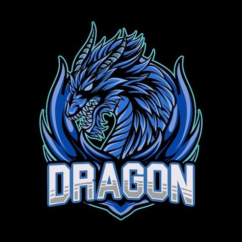 Vector vector esport logo blue dragon de... | Premium Vector #Freepik #vector Logo Dragon, Dragon Logo, Dragon Graphic, Blue Dragon, Game Logo, Dragon Design, Iconic Photos, Vector Photo, Graphic Illustration