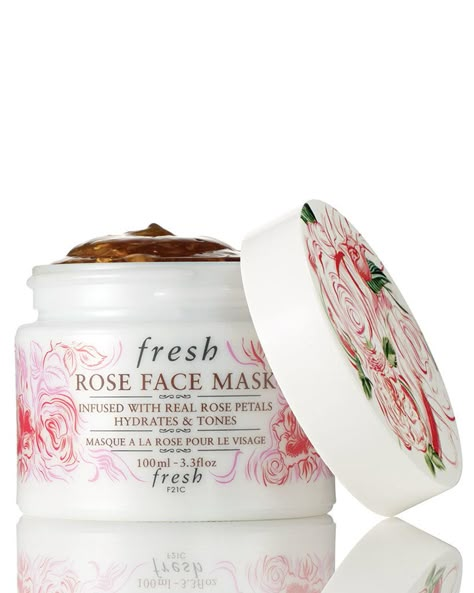 Fresh Rose Face Mask, Fresh Face Mask, Rose Skincare, Beauty Products You Need, Fresh Skincare, Moisturizing Face Mask, Rose Face Mask, Rose Face, Real Rose Petals