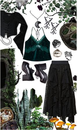 Hippie Goth Aesthetic, Black Hippie Outfits, Hippie Witch Outfits, Dark Hippie Outfits, Hippie Goth Outfits, Goth Outfits Aesthetic, Hippie Outfit Inspo, Modern Witch Outfit, Dark Boho Fashion