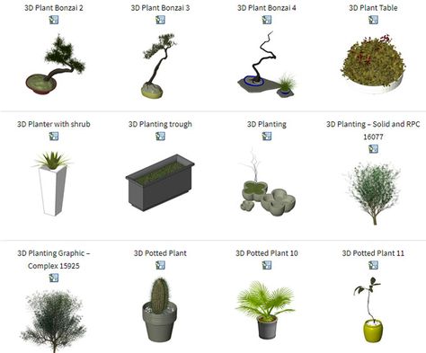 Revit Families Free Download, Realistic Render, Bamboo In Pots, Revit Family, Tree Plan, Honey Locust, Vertical Garden Wall, 3d Tree, Revit Architecture