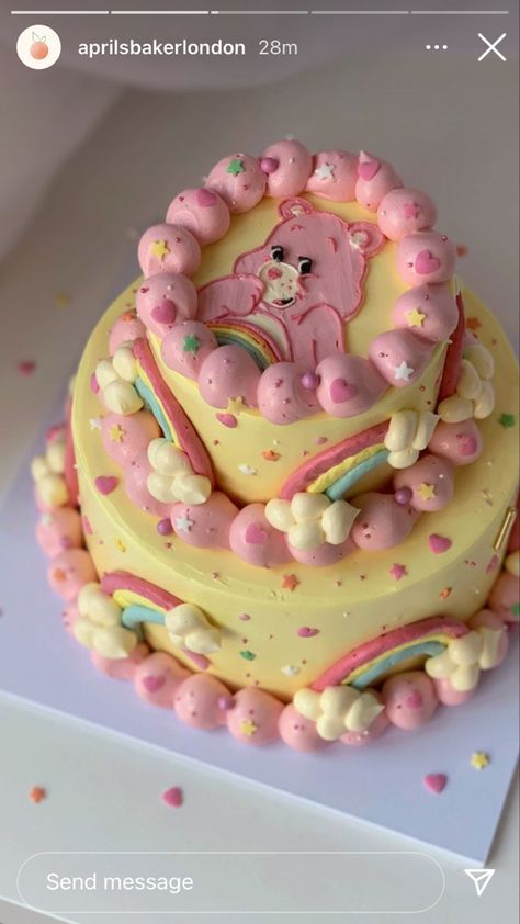 Care Bear Cakes, Pastel Cupcakes, Bear Cake, Cute Baking, Pretty Dessert, Pretty Birthday Cakes, Cute Birthday Cakes, Just Cakes, Bear Cakes