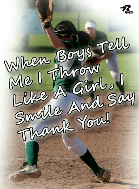 That’s right u say that. People say that softball was invented so the girls don’t get upset that they can’t play baseball, but it was actually invented to show the boys how it’s done bc they SUCK!! Well most do not all!!  I play softball and it’s THE best SPORT to play!! Fastpitch Softball Quotes, Cleats Softball, Funny Softball Quotes, Softball Memes, Sports Quotes Softball, Softball Cheers, Throw Like A Girl, Softball Workouts, Softball Funny