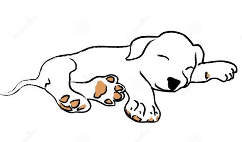 Dog Laying Down Drawing, Laying Down Drawing, Dog Sleeping In Bed, Dog Drawing Simple, Cute Small Drawings, Drawing Dog, Sleeping Animals, Sleeping Puppies, Small Drawings