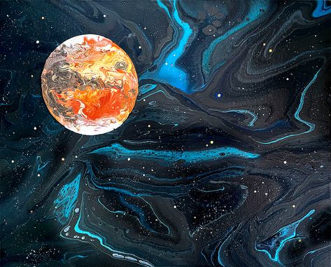 Red Planet, Planets, Acrylic Painting, Fine Art, Red, Art